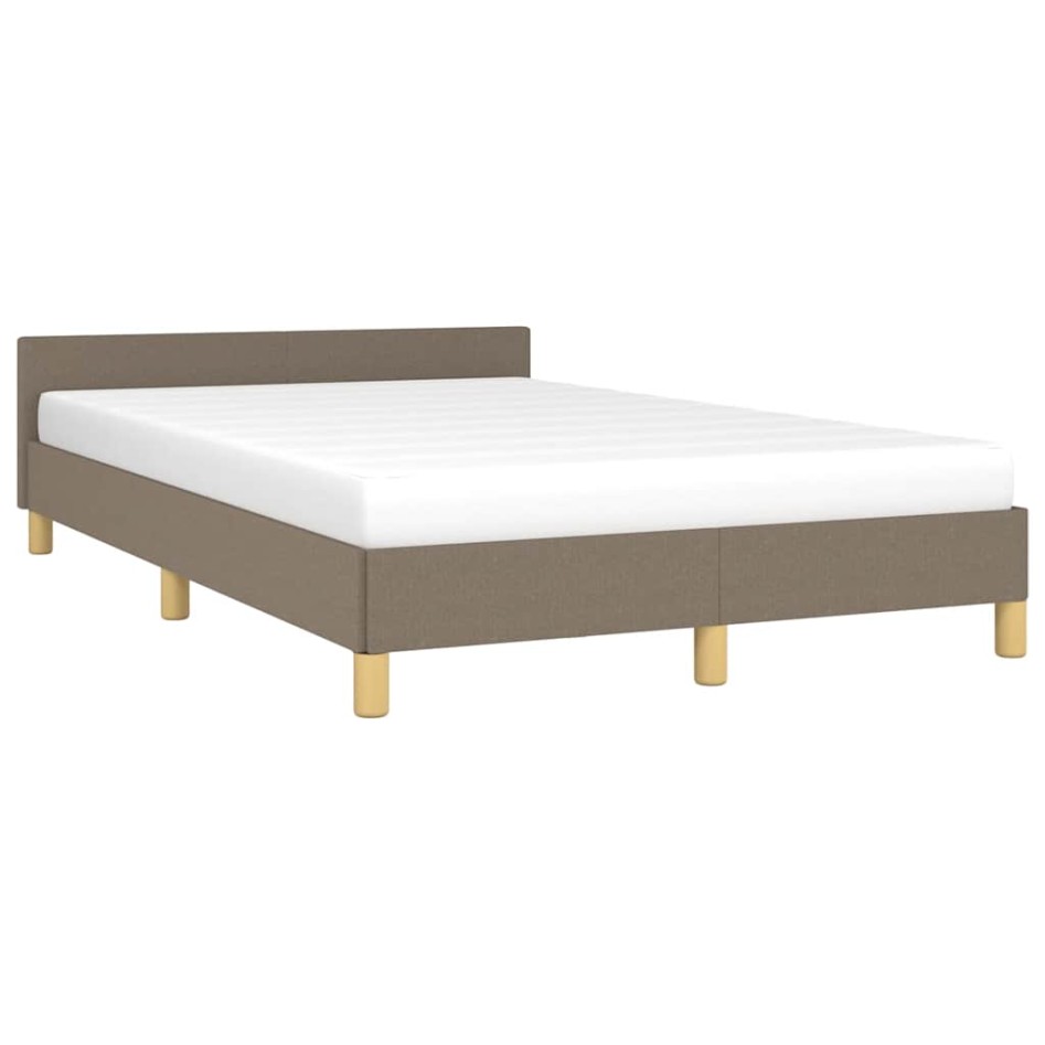 Estructura de cama sin colchón tela gris taupe 120x200