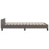 Estructura de cama con cabecero sin colchón gris 90x200