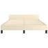 Estructura de cama con cabecero sin colchón crema 140x190