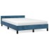 Estructura de cama sin colchón terciopelo azul oscuro