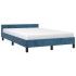 Estructura de cama sin colchón terciopelo azul oscuro