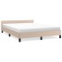 Estructura de cama con cabecero sin colchón capuchino