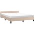 Estructura de cama con cabecero sin colchón capuchino