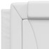 Estructura de cama con cabecero cuero sintético blanco