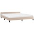 Estructura de cama con cabecero sin colchón capuchino