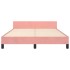 Cama con cabecero sin colchón terciopelo rosa 140x200