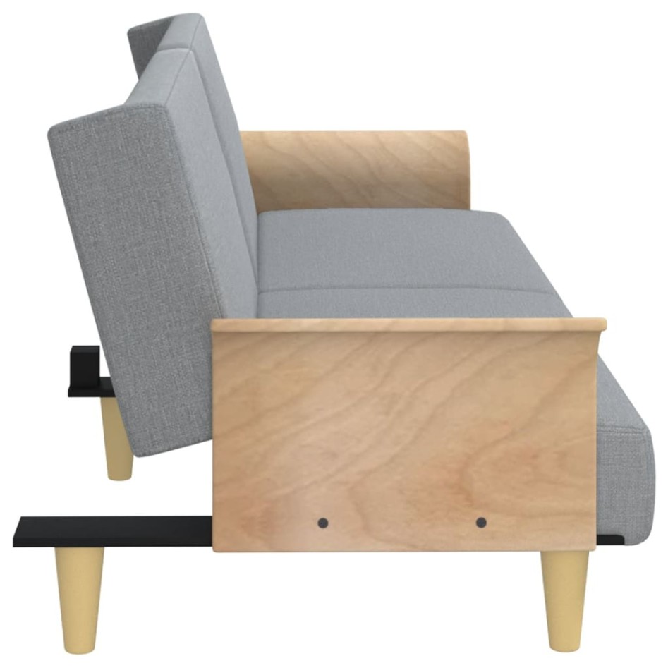 Sofá cama con reposabrazos tela gris