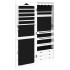 Espejo con joyero de pared blanco 37,5x10x106