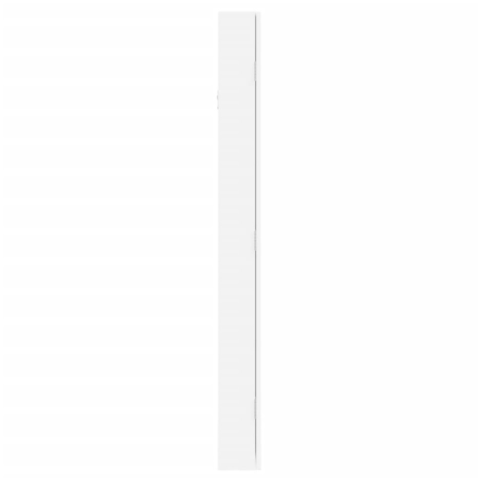 Espejo con joyero de pared blanco 37,5x10x106