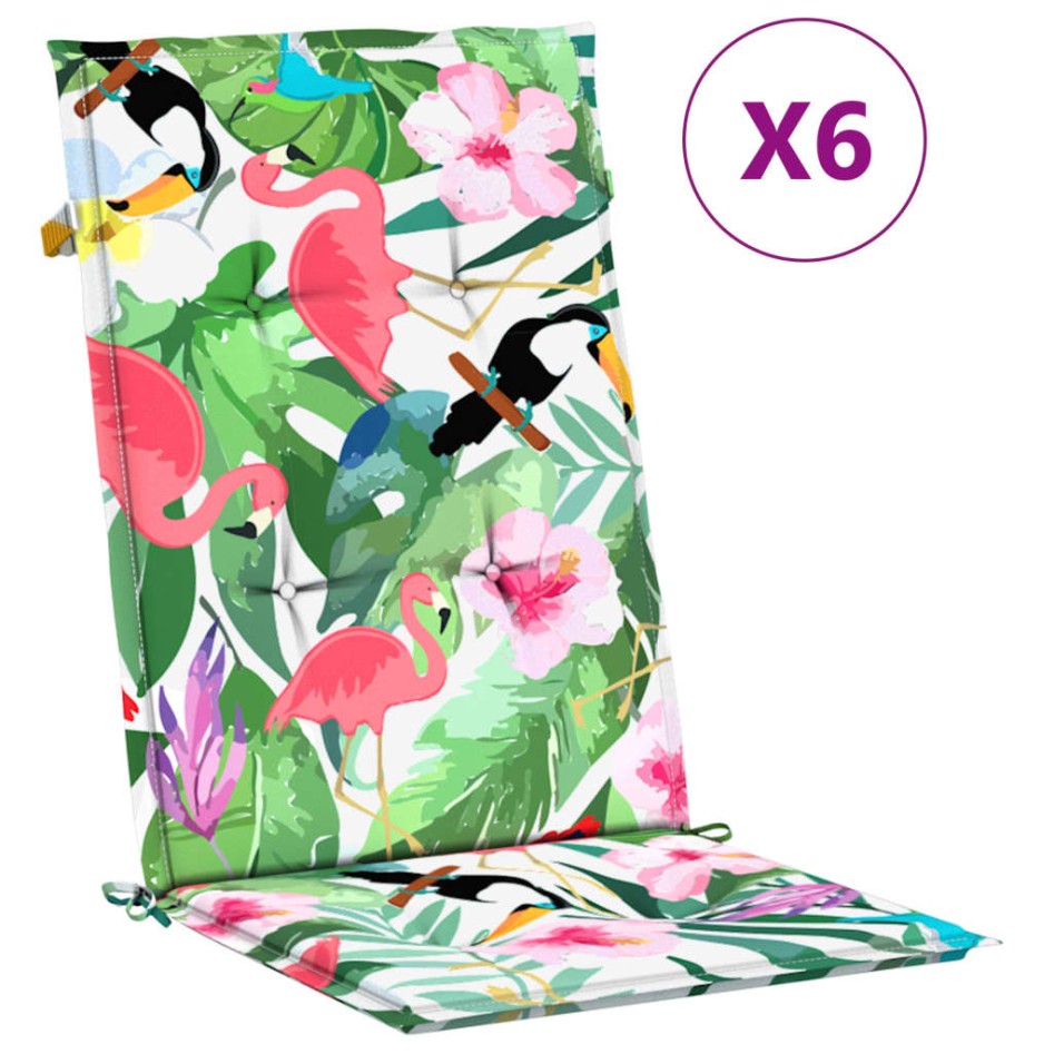 Cojines para sillas con respaldo alto 6 uds tela