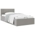 Cama hidráulica almacenaje sin colchón gris claro 90x200