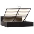 Cama canapé hidráulica cuero sintético negro 180x200