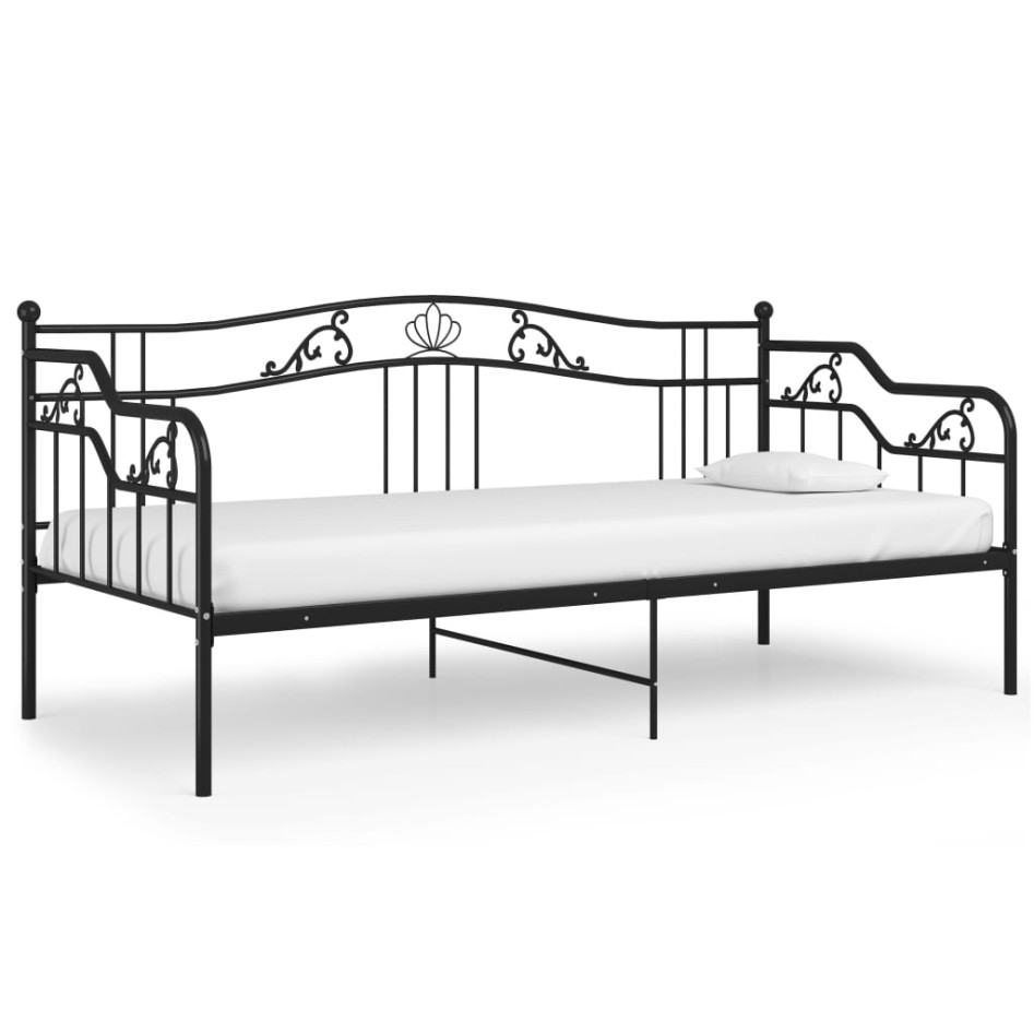 Estructura de sofá cama de metal negro 90x200