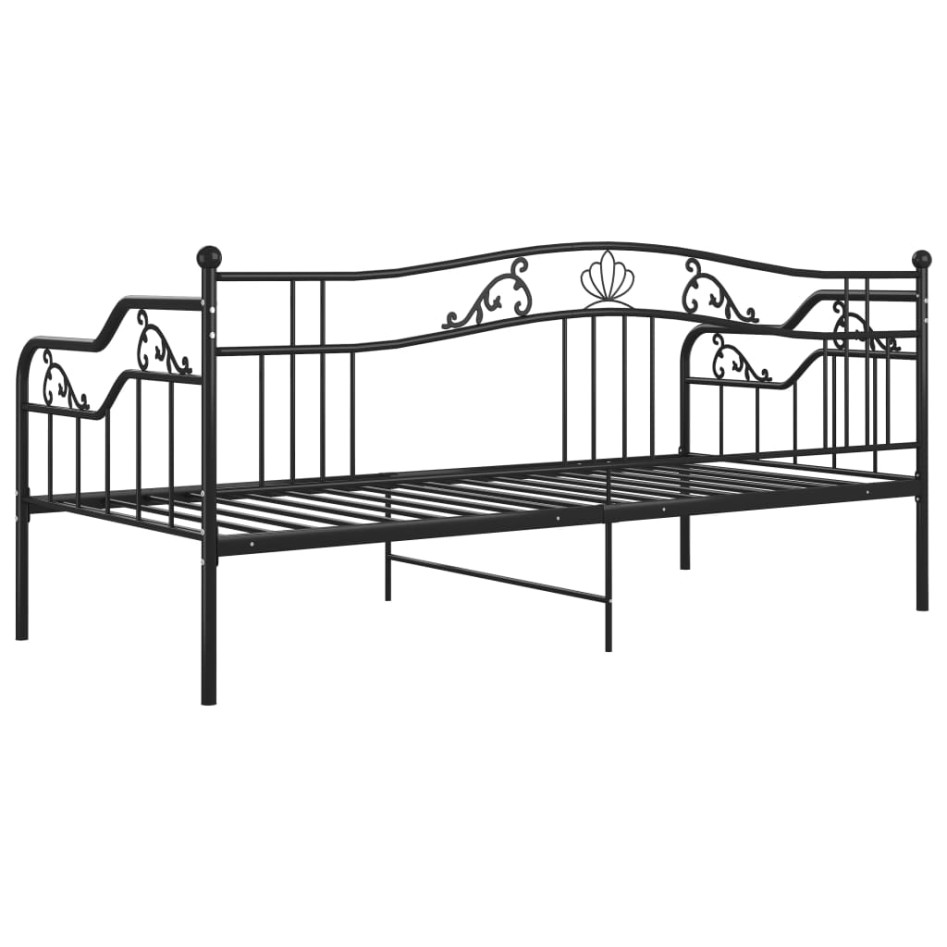 Estructura de sofá cama de metal negro 90x200