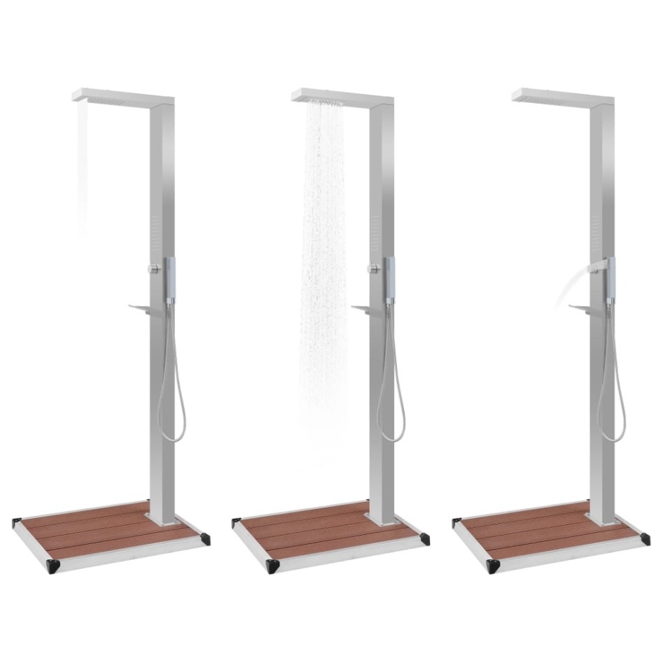 Ducha de jardín con plato acero inoxidable