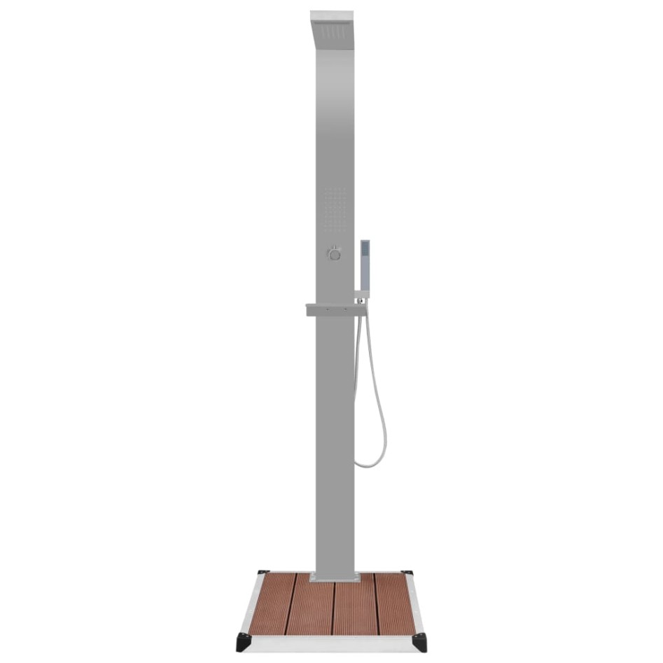 Ducha de jardín con plato acero inoxidable