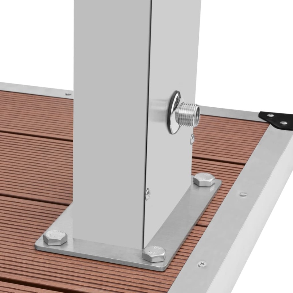 Ducha de jardín con plato acero inoxidable