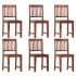 Sillas de comedor 6 unidades madera maciza de