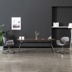 Silla de oficina giratoria de tela gris