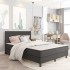 Cama box spring tela gris oscuro 140x200