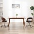 Silla de oficina giratoria madera curvada cuero sintético