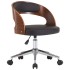 Silla de oficina giratoria madera curvada cuero sintético