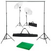Kit estudio fotográfico con telón de fondo, lámparas y paraguas