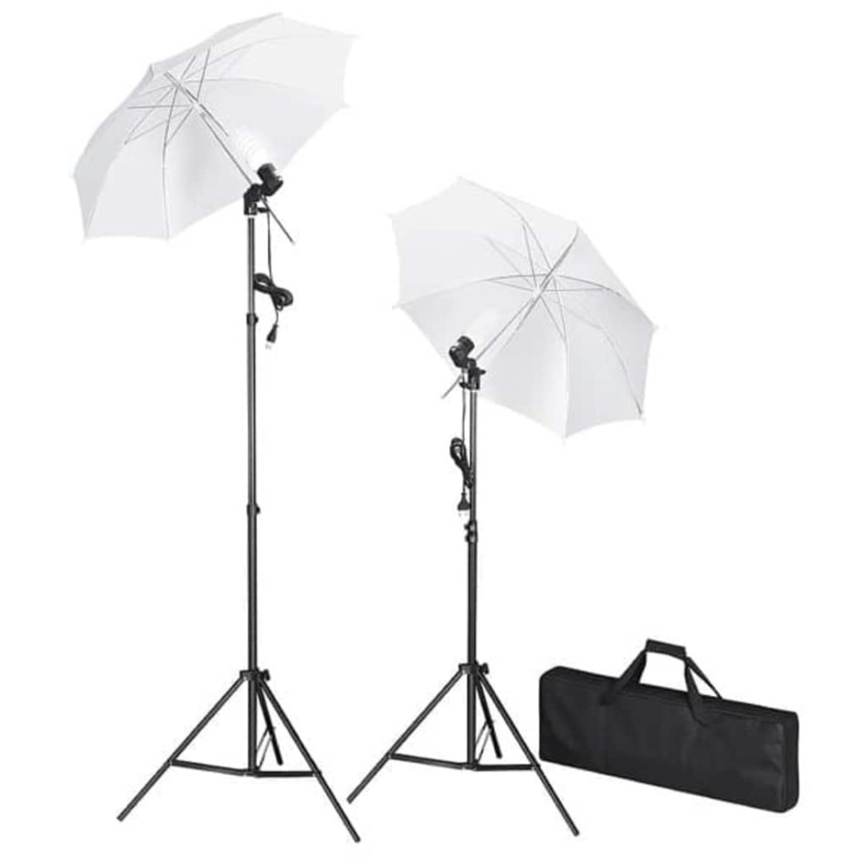 Kit estudio fotográfico con telón de fondo, lámparas y