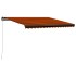 Toldo manual retráctil naranja y marrón 450x300