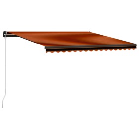 Toldo manual retráctil naranja y marrón 450x300