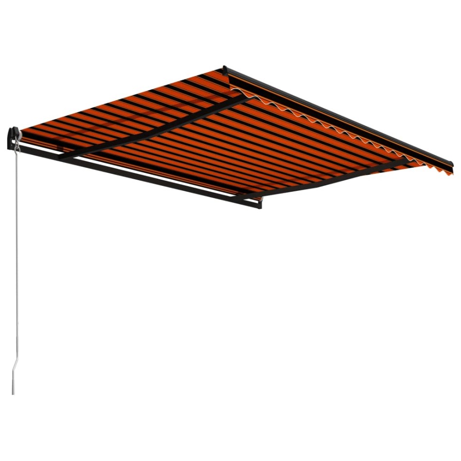 Toldo manual retráctil naranja y marrón 450x300