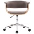 Silla de oficina giratoria de madera curvada y tela gris