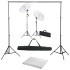 Kit estudio fotográfico con telón de fondo, lámparas y