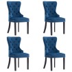Sillas de comedor 4 unidades terciopelo azul
