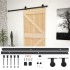 Puerta corredera con herrajes madera maciza de pino 90x210