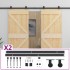 Puerta corredera con herrajes madera maciza de pino 90x210
