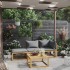 Muebles de jardín 4 pzas cojines crema madera maciza de