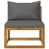 Muebles de jardín 4 pzas cojines crema madera maciza de