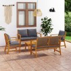Muebles de jardín 5 pzas cojines madera maciza de acacia