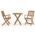 Comedor de jardín plegable 3 piezas madera maciza de