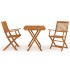 Comedor de jardín plegable 3 piezas madera maciza de