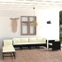 Set de muebles de jardín 8 pzas y cojines ratán sintético