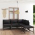 Set de muebles de jardín 5 pzas y cojines ratán sintético