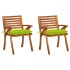 Sillas de comedor jardín con cojines 2 uds madera maciza