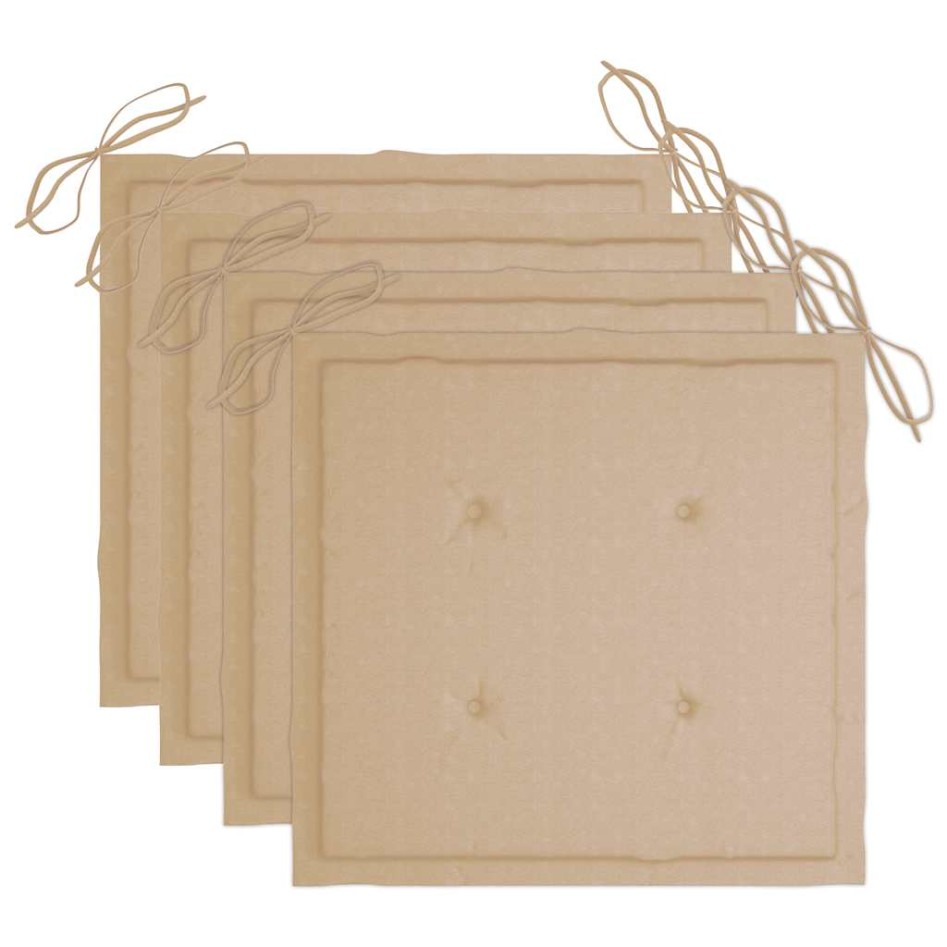 Sillas de jardín con cojines 4 uds madera maciza de acacia