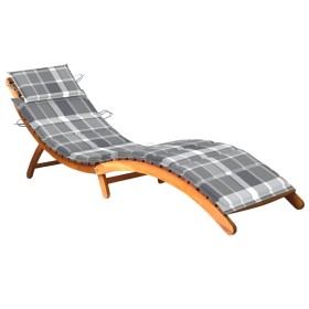 Tumbona de jardín con cojín madera maciza de