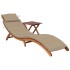 Tumbona de jardín con mesa y cojín madera maciza de
