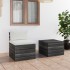 Muebles de jardín de palets 2 piezas cojines madera maciza