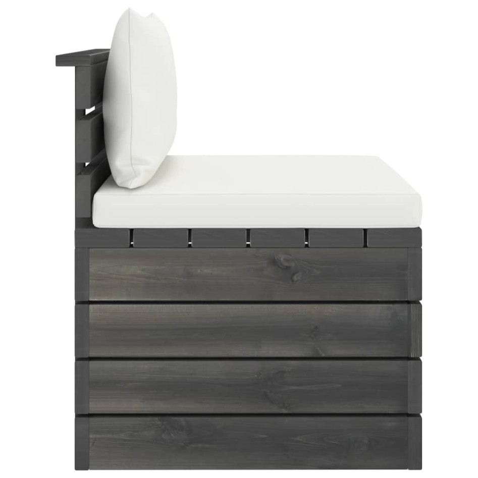 Muebles de jardín de palets 2 piezas cojines madera maciza