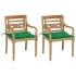 Sillas Batavia 2 uds teca maciza con cojines